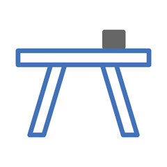 Fototapeta premium Minimalist Illustration of a Table with a Cube