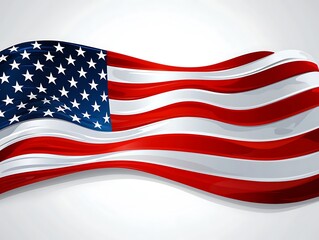 Fototapeta premium Digitally Rendered Waving American Flag Symbolizing Patriotism and National Pride
