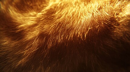 Close-Up of Warm Golden Fur Texture with Soft Lighting Effects