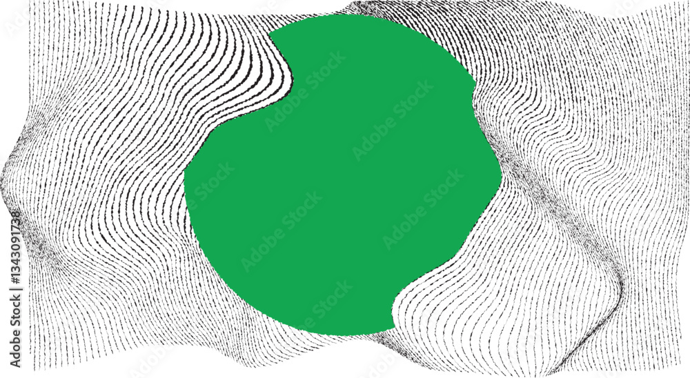 Leinwandbilder Abstract motion graphic design background . Black circle and horizontal lines . Transition shapes . Wavy lines.  Movement composition . Roughen lines and circles combination. Vector illustration