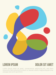 Chromatic Summer concept. abstract bauhaus style summer poster template with sample text vector illustration