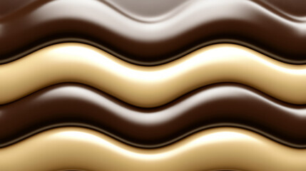 Smooth, wavy layers of cho te and cream create visually appealing abstract pattern. flowing lines and rich colors evoke sense of indulgence and luxury