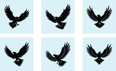 Fototapeta premium Flying Eagle Silhouette vector