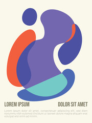 Vibrant Warmth concept. abstract bauhaus style summer poster template with sample text vector illustration