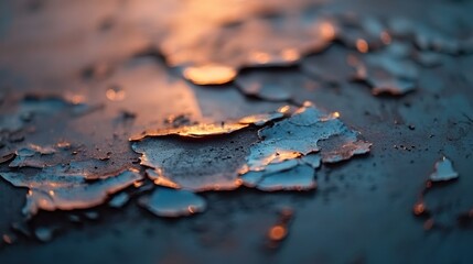 Close-up View of Colorful Peeling Paint on a Weathered Surface
