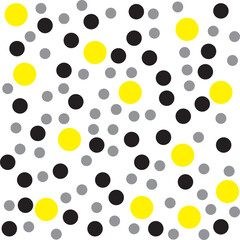 Geometric abstract seamless pattern with yellow circles. Pattern for fashion, wallpaper, paper. Vector illustration.