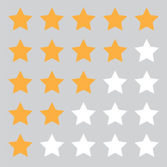 5 star rating icon vector illustration eps10. Isolated badge for website or app - stock infographics