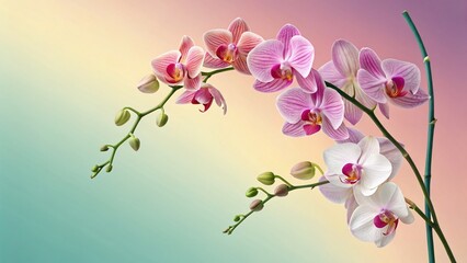 Fototapeta premium Stunning orchid flower display nature's beauty floral arrangement tranquil environment artistic perspective floral concept for captivating imagery