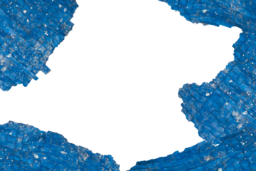 Weathered Torn Blue Tarpaulin with Grid Texture, Aged and Fragile Plastic Sheet. Element For Creative Project