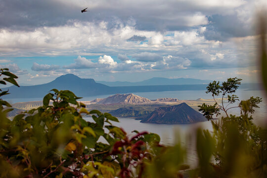 Landscape Shot Of Taal Volcano And Lake In The Philippines