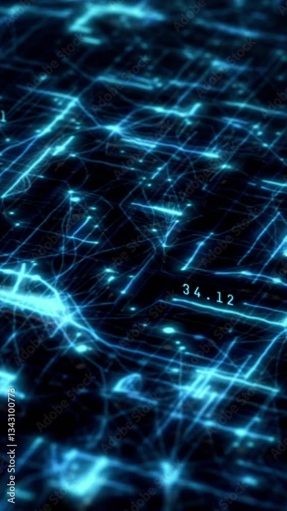 Wall mural abstract organic neural data network, machine learning, artificial intelligence, futuristic technolo