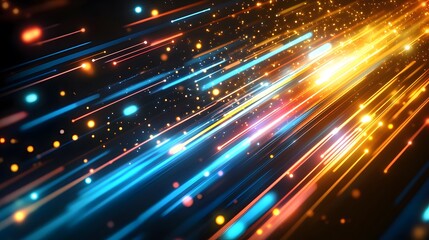 Obraz premium Abstract Illustration Of Glowing Lines And Particle Light Effects