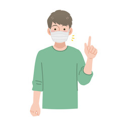 マスクをつける男性