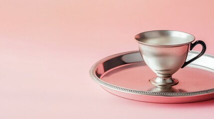 Space Silver Teacup Perspective Text Black Pink Handle