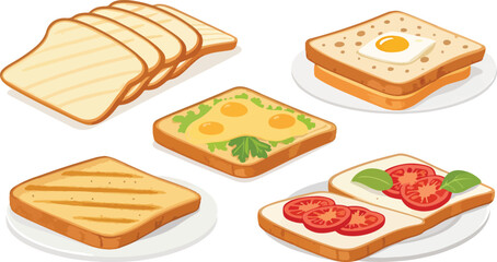 Toasted Bread icon design, Toasted Bread Illustration vector design