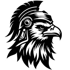 Eagle warrior portrait silhouette