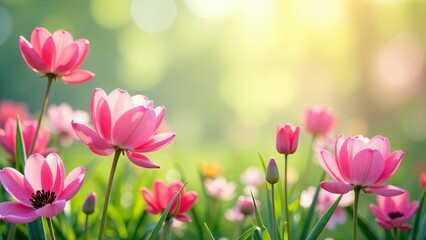 Obraz premium spring background with pink flowers