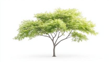 Lush Green Tree  Isolated on White  High Resolution  Nature Photography  Spring Foliage  B