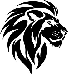 lion head logo black silhouette 