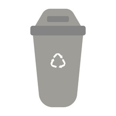 World Earth Day, Grey Trash Bin Illustration