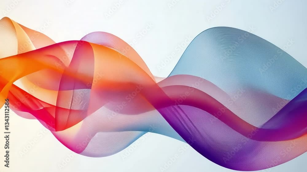 Poster colorful abstract flow waves: an abstract, artistic rendering features flowing, multicolored ribbons