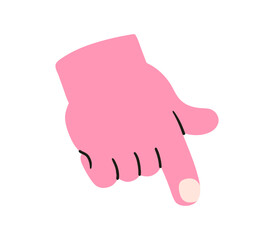 Hand, pointing, leaning, grasping, clenching, holding, different arm action, gesture symbol, different hand gestures, signs shown with palm and fingers isolated on background flat vector illustration.