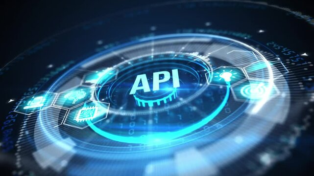 API - Application Programming Interface. Software development tool. Business, modern technology, internet and networking concept.