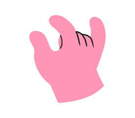 Obraz premium Hand, pointing, leaning, grasping, clenching, holding, different arm action, gesture symbol, different hand gestures, signs shown with palm and fingers isolated on background flat vector illustration.