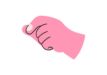 Hand, pointing, leaning, grasping, clenching, holding, different arm action, gesture symbol, different hand gestures, signs shown with palm and fingers isolated on background flat vector illustration.