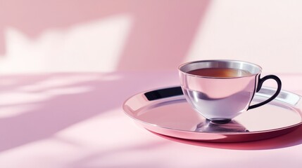 Space Silver Teacup Perspective Pastel Black Empty