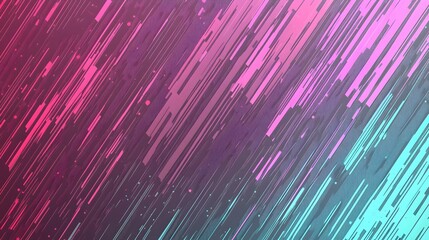 Abstract diagonal lines of color blend across the artwork