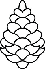Pine Cone Outline Vector – Simple and Elegant Botanical Line Art