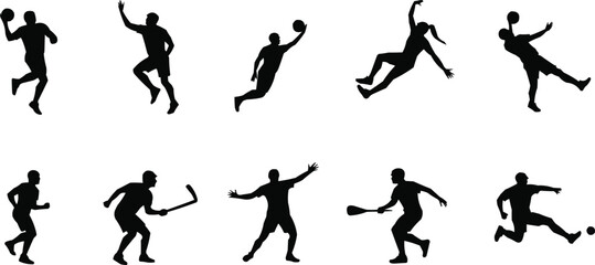 Athlete Jumping to Score – Sports Silhouette