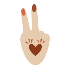 Obraz premium Retro groovy clipart, cute hand drawn vector illustration in flat style.