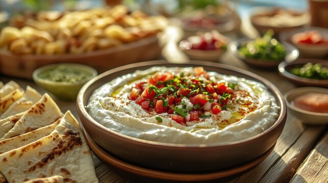 A creamy, tangy concoction of labneh and cream cheese, perfect for a delightful breakfast or snack, its smooth texture and subtle flavor offering a satisfying indulgence.