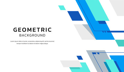 Modern and simple background with abstract blue shapes vector