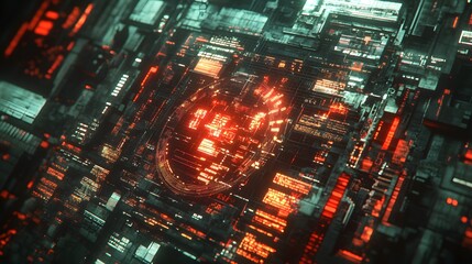 Obraz premium A detailed view of a complex and digital circuit board