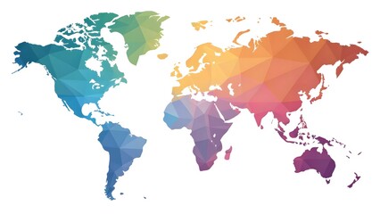Vibrant Gradient World Map Colorful, Modern Global Illustration V8
