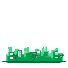 Obraz premium Stylized Green Cityscape Illustration