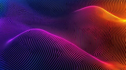 Colored Lines Creating a Visual Landscape With Flowing Contours