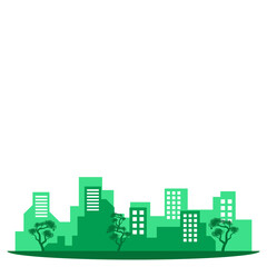 Obraz premium Stylized Green Cityscape Illustration