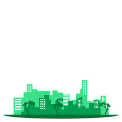 Stylized Green Cityscape Illustration