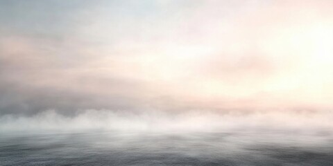 Fototapeta premium Misty horizon over calm ocean at dawn