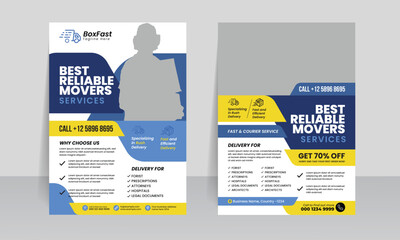 courier and logistics service flyer template design