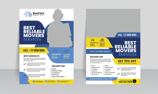 courier and logistics service flyer template design