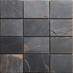 Naklejka premium Aged slate tiles with visible cracks and mineral patterns, rustic aesthetic