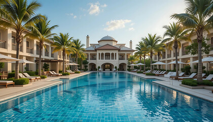 Fototapeta premium swimming pool in hotel
