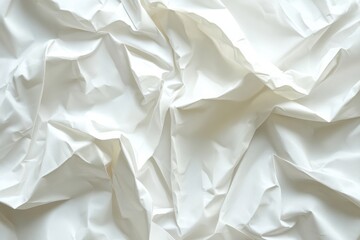Crumpled White Paper Background with Texture and Shadows