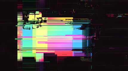Fototapeta premium Abstract digital art showing pixel distortion with colorful horizontal lines
