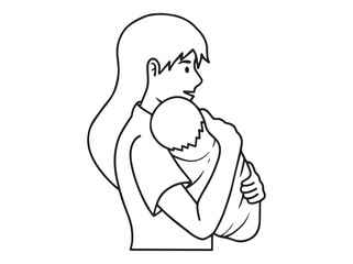 Hand Drawn Mother Day Line Art